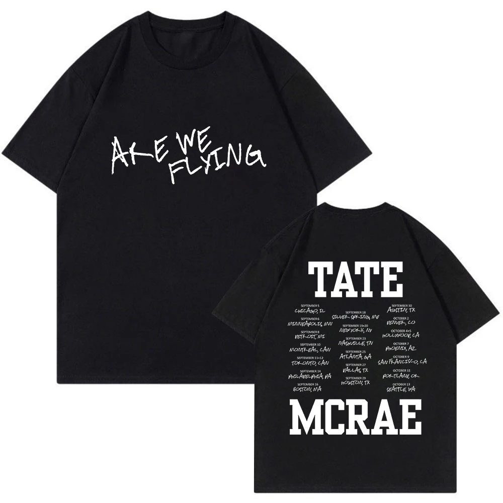 Tate McRae Merch Are We Flying 2023 Tour T shirt Crewneck Short Sleeve Tee Harajuku Streetwear - Tate McRae Shop